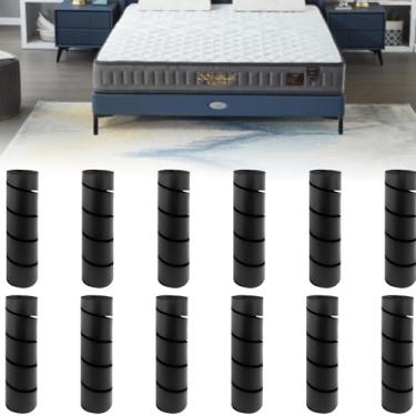 Imagem de HANDRERLEE 12 peças de protetores de dedos de moldura de cama, capas de perna de moldura de cama de 15 cm, protege os dedos dos pés de colisões com pernas de cama e móveis sem adesivo ou cola (preto)