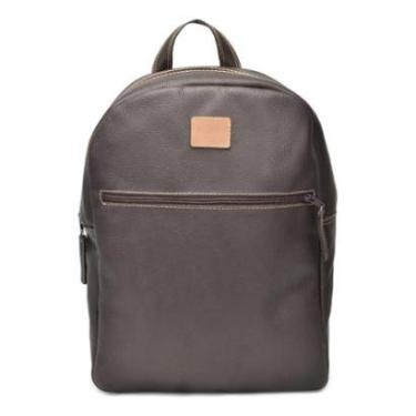 Imagem de Mochila Reforçada Couro com Compartimento para Notebook Casual-Unissex