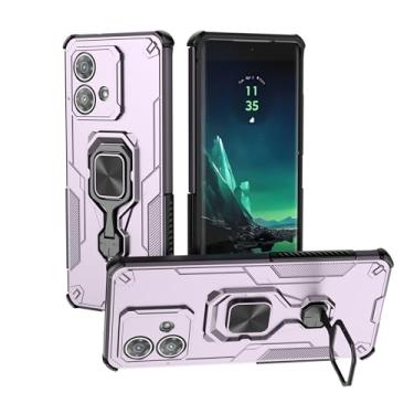 Imagem de SORAKA Capa para Motorola Edge 40 Neo com suporte metálico giratório de 360 graus peça de ferro magnética para suporte magnético para telefone de carro