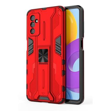 Imagem de SORAKA Capa para Samsung Galaxy M52 5G com suporte Capa de proteção resistente para Samsung Galaxy M52 5G Capa com placa de metal para suporte magnético para carro Capa Silm Fit