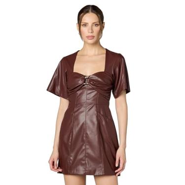 Imagem de AMUR Minivestido feminino de couro Joey, Quartzo fumê, 38