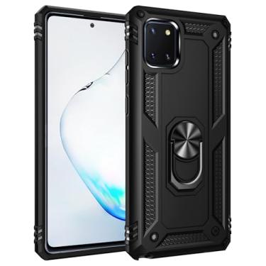 Imagem de SORAKA Capa para Samsung Galaxy Note10 Lite com suporte para anel Capa Slim Fit de TPU macio Capa Samsung Galaxy Note10 Lite com placa de metal para suporte magnético de telefone para carro