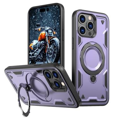 Imagem de SORAKA Capa para iPhone 15 Pro com suporte,compatível com MagSafe,Capa iPhone 15 Pro com chapa de ferro Capa resistente que absorve choques Proteção contra quedas de nível militar