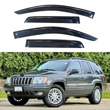Imagem de Viseira de janela IG compatível com Jeep Grand Cherokee 1999-2004 e Ford Ecosport (Brasil) 2004, defletor de ventilação lateral com proteção de chuva, 1999 2000 2001 2002 2003 2004