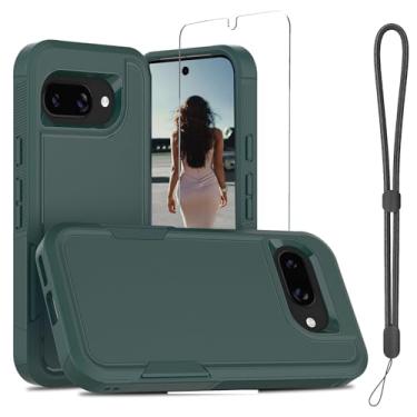Imagem de Jeylly Capa para Google Pixel 9A, 2 em 1, resistente, à prova de choque, com protetor de tela HD + cordão, proteção contra quedas de nível militar, antiderrapante, à prova de choque, capa resistente