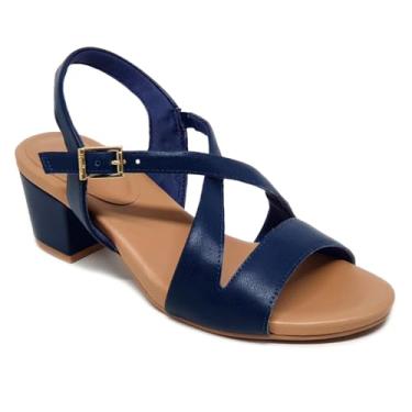 Imagem de Sandália Salto Bloco Usaflex Y8213 - Azul escuro - 40
