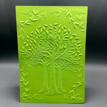 Imagem de Pasta de plástico 3D em relevo modelo vitalidade de pequenas árvores textura 12 x 18 cm para fazer cartões, faça você mesmo, scrapbooking, papel, artesanato, artesanato, scrapbook, arte, decoração