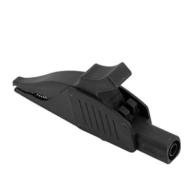 Imagem de Grcfumo Clipe elétrico, lápis pastel, isolamento de corrente de latão PA Tampa de 4mm de 0,2 polegada Tipo de segurança de segurança Clipe de teste elétrico para bateria de carro 3 (Preto)