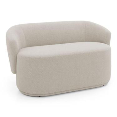 Imagem de Namoradeira Decorativa Orgânica Living Mavi Bouclê Bege - Abmaza