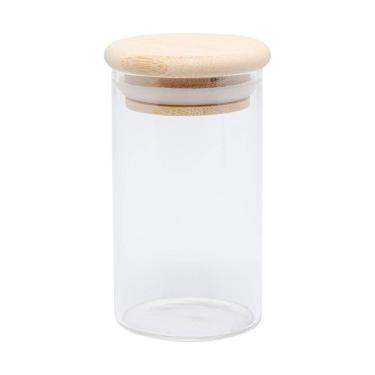 Imagem de Porta Mantimento Wolff De Vidro Com Tampa De Bambu 800Ml