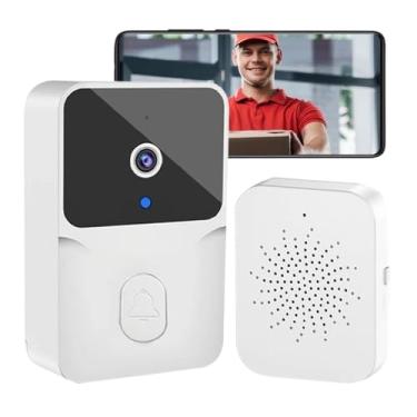 Imagem de Campainha Inteligente Wi-Fi com Câmera, Áudio Bidirecional, Visão Noturna, 480p, Bateria 1000mAh