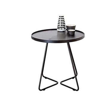 Imagem de Mesa de centro de design simples, mesa de chá de ferro forjado, sofá, mesa de café, quarto, sala de estar, canto de café, mesa de cabeceira, mesa lateral laranja preta, minimalista para sala de estar