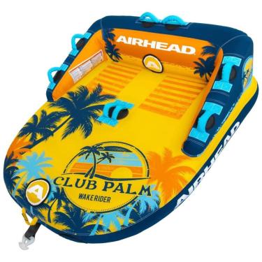 Imagem de Boia Rebocável para 2 Pessoas com Costura Dupla em Nylon, Club Palm, Azul e Laranja