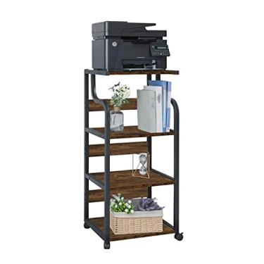 Imagem de Suporte de impressão, suporte de impressora móvel, scaner, carrinho de rodinhas para casa, escritório, organizador de armazenamento, organizador de mesa, mesa de impressora (cor: B)