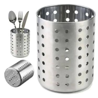 Imagem de Porta Talher Escorredor de Louça Aço Inox Organizador de Pia