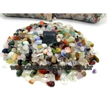 Imagem de 1 Kg de Pedras Roladas Sortidas de Cristais Naturais - Areia 1 a 5 mm 