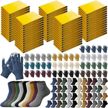 Imagem de Shyyween Conjunto quente de emergência de inverno com 150 peças, inclui cobertores térmicos, luvas para tela sensível ao toque, meias grossas, kit de cuidados para sem-teto para clima frio