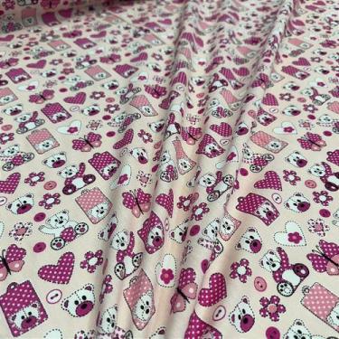 Imagem de Tecido Tricoline Estampado Ursinhos 100% Algodão 1,40m para Artesanato