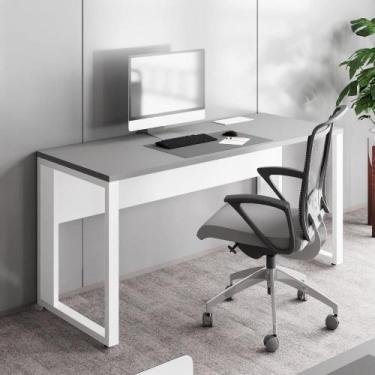 Imagem de Mesa de Escritório Plataforma 120cm 1 CX Tomada Pé Metal F5 - F5 Offic