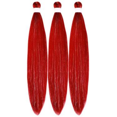 Imagem de Enfeites pré-esticados Braiding Hair Gozill Red de 26 polegadas x3