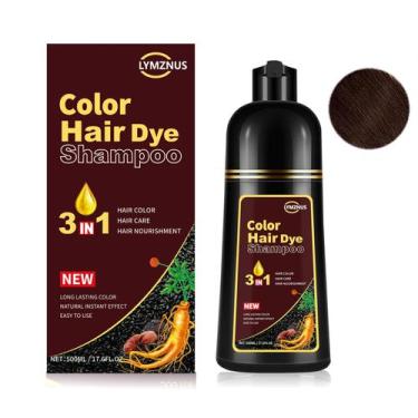Imagem de Shampoo de tintura de cabelo Lymanus Dark Chocolate 3 em 1 500mL cinza