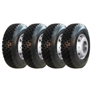 Imagem de Pneu Longmarch D275 295/80 R22.5 Aro 22.5 152/149K Borrachudo Kit4