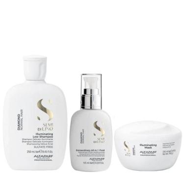 Imagem de Kit Alfaparf Semi Di Lino Diamond - Shampoo 250ml + Máscara 200ml + Fl