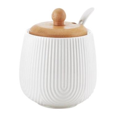 Imagem de Açucareiro Oásis com Colher em Cerâmica/Bambu 360ml - Hauskraft