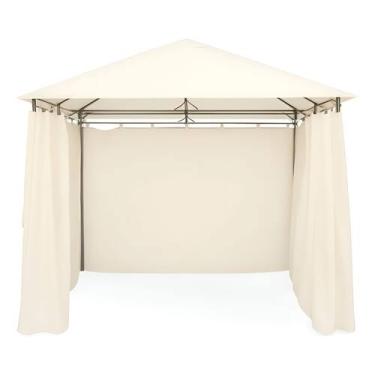 Imagem de Gazebo Em Aco Com Cortinas Em Poliester 3x3 Tenda Ventura Bege Claro -