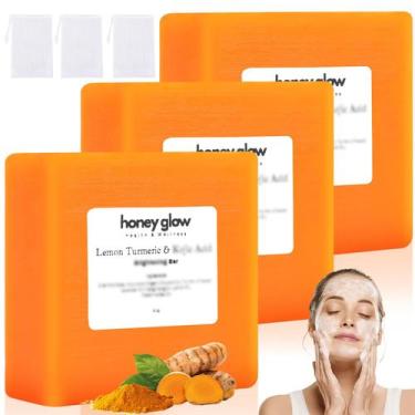 Imagem de Sabonete em barra cijikos Honey Glow Lemon Turmeric Kojic para rosto e