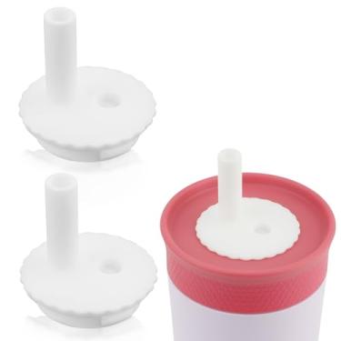 Imagem de 2 peças de canudo de silicone para garrafa de água Owala 340 g 425 g, acessórios de tampa macia flexível para isolamento copo de aço inoxidável 340 g 425 g, substituição livre de BPA (branco)