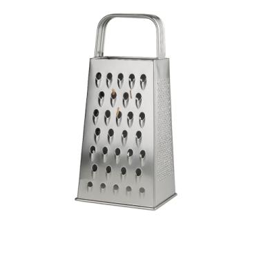 Imagem de Ralador de Aço Inoxidável com 4 Faces, 18 cm, Design Profissional para Queijo, Legumes e Alimentos