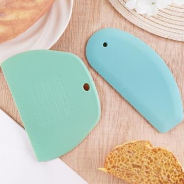 Imagem de Espátula de tigela e raspador de banco, conjunto de 2, raspadores de alimentos para massa de pão, bolo, fondant, cobertura