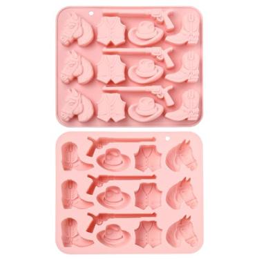 Imagem de UR URLIFEHALL 2 peças de moldes de silicone de cowboy ocidental, chapéu de bota de caubói para bolo, fondant, sabonete, muffin, doce, brownie, artesanato
