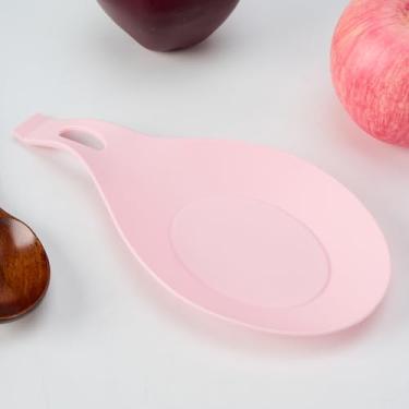 Imagem de Descanso de colher de silicone para balcão de cozinha, suporte de colher de cozinha resistente ao calor, bege