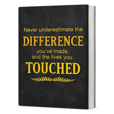 Imagem de Difference Maker Gifts Employee Appreciation Gift Thank You Gifts for Coworkers Boss Mentor, Retirement Leaving Farewell Gifts Difference Maker Definition Leather Writing Notebook - Preto Dourado