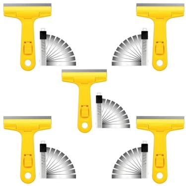 Imagem de Kit Espátula de Limpeza Raspadora Ratinho Multiuso Resíduos Tinta Vidro Piso Rejunte +Lâminas (5 Raspadores + 50 Lâminas)
