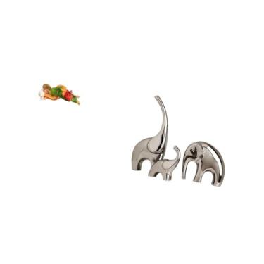 Imagem de Fenteer Escultura de Resina de José Jesus E Estatuetas de Família de Elefantes de Cerâmica, Decoração de Mesa para Prateleira de Mesa, Escritório, Carro, Casa