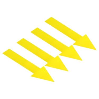 Imagem de Adesivo de flecha 30,5 cm, 4 folhas, placa direcional de PVC, adesivo removível para pisos, marcação de parede, amarelo
