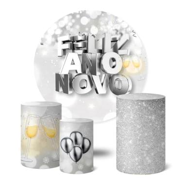 Imagem de Trio Capas Cilindro + Painel Sublimado Festa 1,50m Ano Novo (K1ANV028)