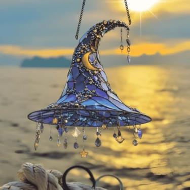 Imagem de 1 peça para pendurar apanhador solar de acrílico colorido, decoração de janela de 18 cm com design de vitral impresso, arte de parede de arco-íris, ideia de presente e ornamento de jardim, uso interno