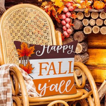 Imagem de 1 pacote de capas de almofada de outono 45,7 x 45,7 cm decoração de ação de graças outono cozinha decoração de casa almofada para varanda sofá, decoração externa colheita folhas de bordo