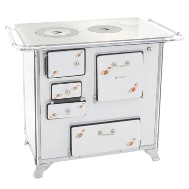 Imagem de Fogão a Lenha Tradicional 02 Venâncio Gabinete Branco Florido FL2GCX-28967