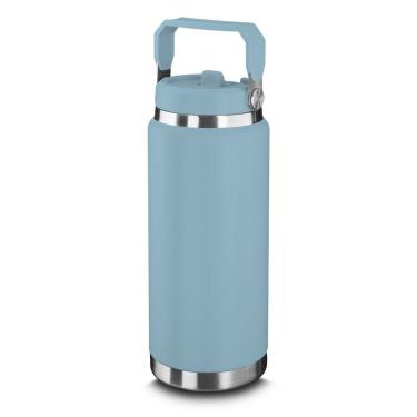 Imagem de Cantil Térmico Inox Azul 900ml Com Alça - Isolamento Térmico Duplo