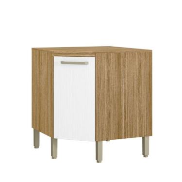 Imagem de Balcão De Cozinha De Canto Oblíquo Com Tampo Ametista Kits Parana Freijó Supremo