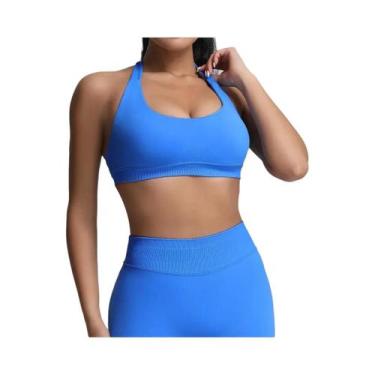Imagem de Top De Ginástica Sem Costura Para Mulheres, Sutiã Esportivo Sem Costas