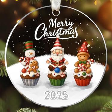 Imagem de SUCHAGIFT Enfeite de cupcake - enfeites de cupcake para árvore de Natal, enfeites de bolo - presentes de sobremesa fofos, presentes para amantes de alimentos - Ornamento acrílico 2025
