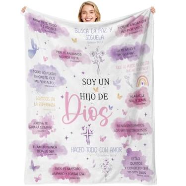 Imagem de VISSTREE Presentes Cristãos Espanhóis para Mulheres, Versos Religiosos da Bíblia, Cobertor Macio Fuzzy Inspirador Flanela Presente de Oração para Mãe, Irmã, Filha, Cobertores 127 x 152 cm