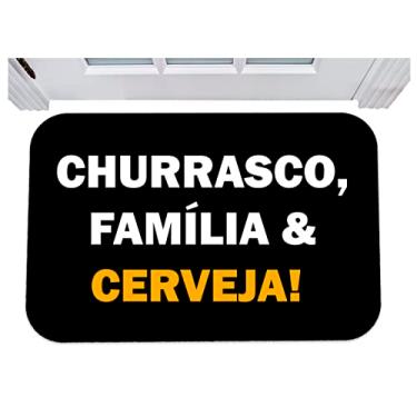 Imagem de Capacho divertido churras família e cerveja tapete pra porta