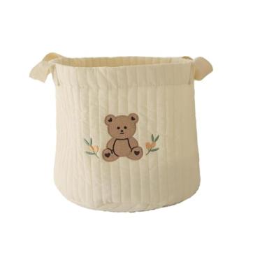 Imagem de simhoa Cesta de fraldas para bebês, com alças, organizadora de trocador, bolsa de armazenamento para carro, viagem, ambiente interno e externo, Urso Sentado Grande